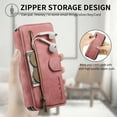 thumbnail image 2 of Dteck for Samsung Galaxy A55 Wallet Case with RFID Blocking Credit Card Holder Zipper Pocket,PU Leather Flip Kickstand Shockproof Cover Ring Women Men for Samsung Galaxy A55,Pink, 2 of 7