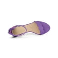 thumbnail image 4 of BLISSFUL STEP Women's Sandals Ankle Strap Scalloped Decor Block Heels Sandals Purple 10, 4 of 7