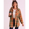 thumbnail image 2 of DARING DIVA Women's Long Sleeve Plaid Button Down Shirt Blouse Top XS Orange, 2 of 6