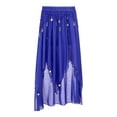 thumbnail image 3 of Haitryli Womens Chiffon Belly Dance Skirt Sequin Beaded Asymmetric Side Split Long Skirts Indian Royal Blue One Size, 3 of 6