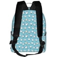 thumbnail image 3 of Lsque Cartoon Teeth Pattern Backpack – School Travel Canvas Daypack with Ergonomic Padded Straps, Multiple Compartments & Leather Handle, 3 of 5