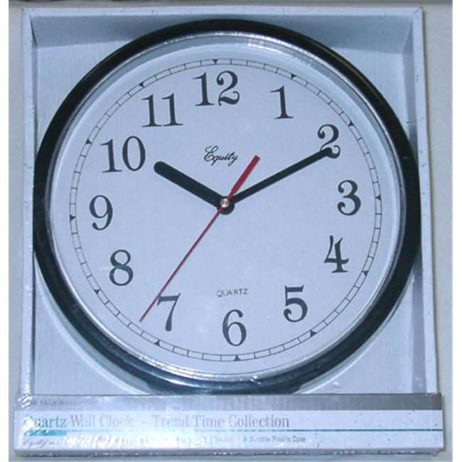 Equity By La Crosse 8.25in. Black Frame Quartz Wall Clock 25013