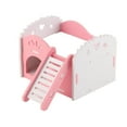 thumbnail image 3 of Castillo de animales pequeños para hámster, casa para dormir, nido, juguete para hacer ejercicio, color rosa, 3 of 5