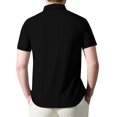 thumbnail image 4 of hoksml Business Casual Shirts for Men, Solid Color Collared Polo Shirt Pocket Zipper Collar Short Sleeve Waffle Top Summer Comfortable Breathable T Shirt 2025 on Clearance, 4 of 9