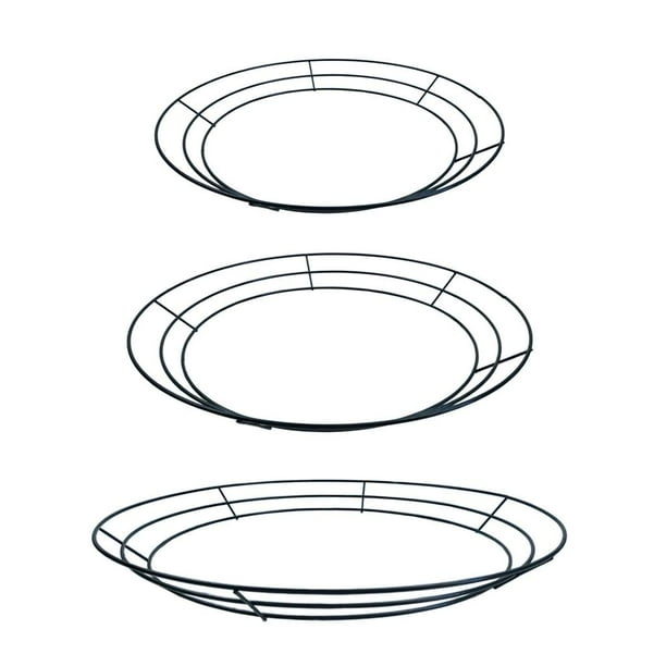 Coronas de Acabado Negro , para Arreglos Florale Manualidade Anillos de de Macramé 30 cm (12 pulgadas) CUTICAT Marco de corona de alambre de metal