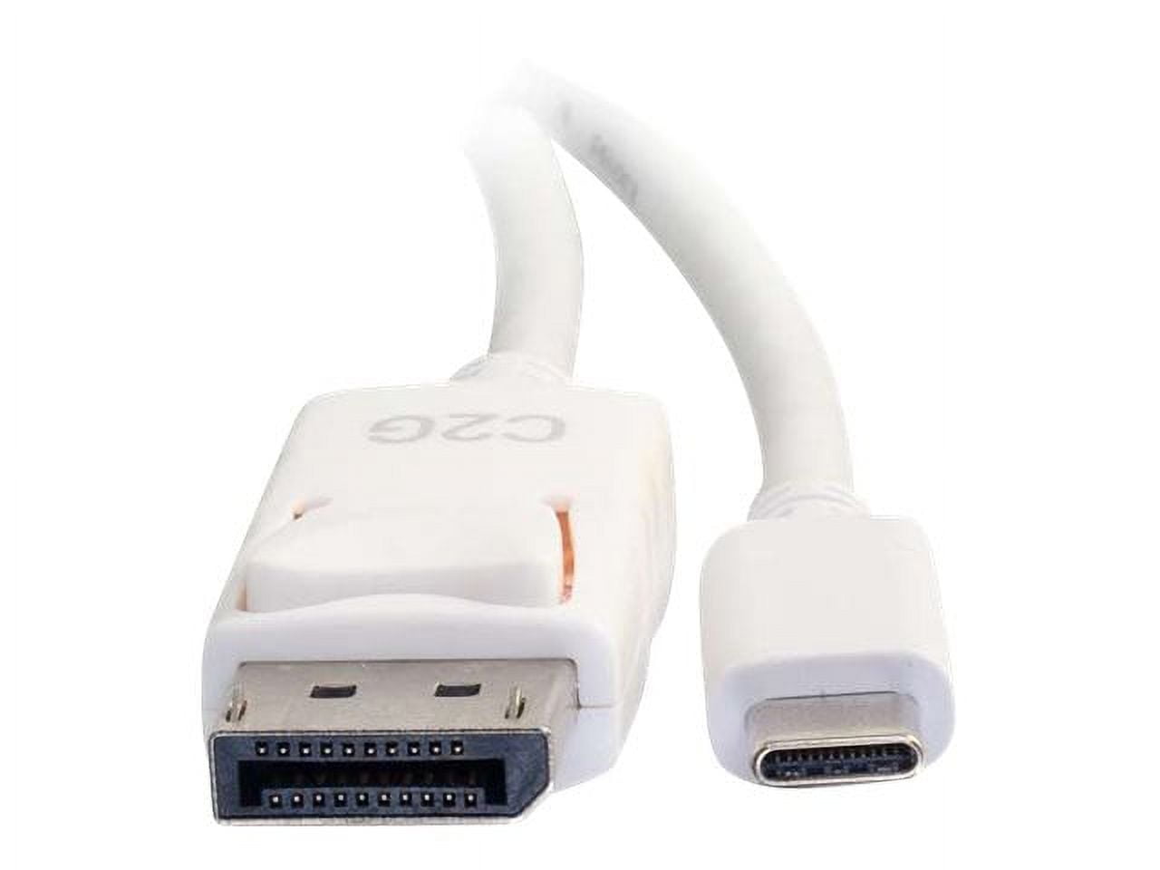 C2G 12ft USB C to DisplayPort 4K Cable White - DisplayPort/USB for Audio/Video Device, Projector, Notebook - 12 ft - 1 x Type C Male USB - 1 x DisplayPort Male Digital Audio/Video - Nickel Plated Conn