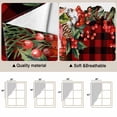 thumbnail image 5 of Cardinal Bird Swag Valances for Windows, Kitchen Curtains 36 Inch Length 2 Panels Set, Poinsettia Pine Cones Berry Flowers Red Plaid Short Curtains for Small Windows Rod Pocket Cafe Curtains 28"x36", 5 of 8