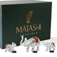 thumbnail image 2 of Matashi Silver Plated Crystal Studded Family of Elephants Ornaments, 2 of 7