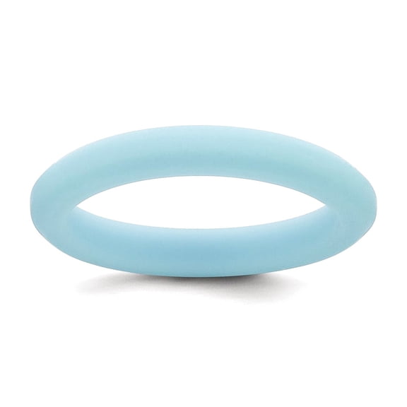 Silicone Blue 3mm Round Band Size 6 Ring for Women and Men