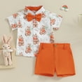 thumbnail image 6 of Douhoow Toddler Boys Easter Outfits 2T 3T 4T 5T Kid Summer Rabbit Print Bowtie Short Sleeve Shirts and Shorts, 6 of 9