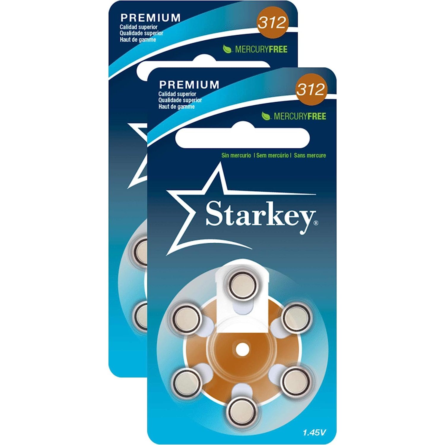 Starkey Size 312 Premium Hearing Aid Batteries 120 Pack HYYYYHFree Zinc Air Technology
