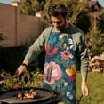 thumbnail image 4 of Pioneer Flower Floral Print Pattern Apron-Garden Aprons for Women with Pockets-Cotton Linen Waterproof Kitchen Cooking Gardening Aprons Adjustable for Kitchen,Cooking,BBQ and Salon 33x27 Inch, 4 of 6