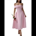 thumbnail image 2 of Vestido de Noche de Cóctel con Hombros Descubiertos y Cremallera para Mujer Rosa XL, 2 of 7