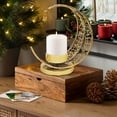 thumbnail image 4 of Gallickan Star and Moon Candle Holder, 3D Iron Celestial Night Light Decor, Christmas Bedroom Living Room Ornament, Geometric Tea Light Candlestick, Gold, 4 of 6