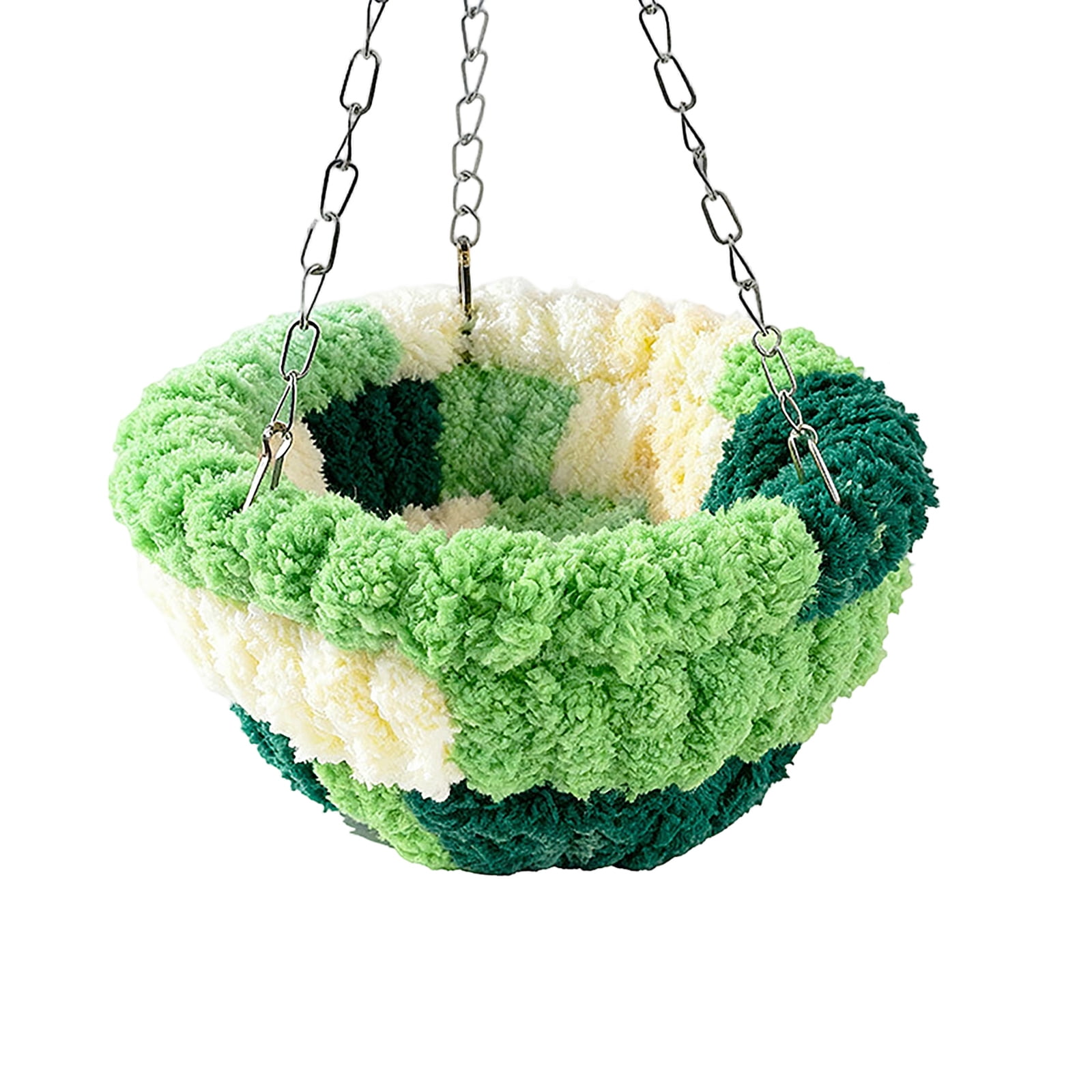 Forest Style Hanging Bird Cage Plush Nest for Birds - Suspended Design with Soft Plush Material, Chain Hanger Included - Ideal for Parakeets, Finches, Small Pet Birds, Indoor/Outdoor Use