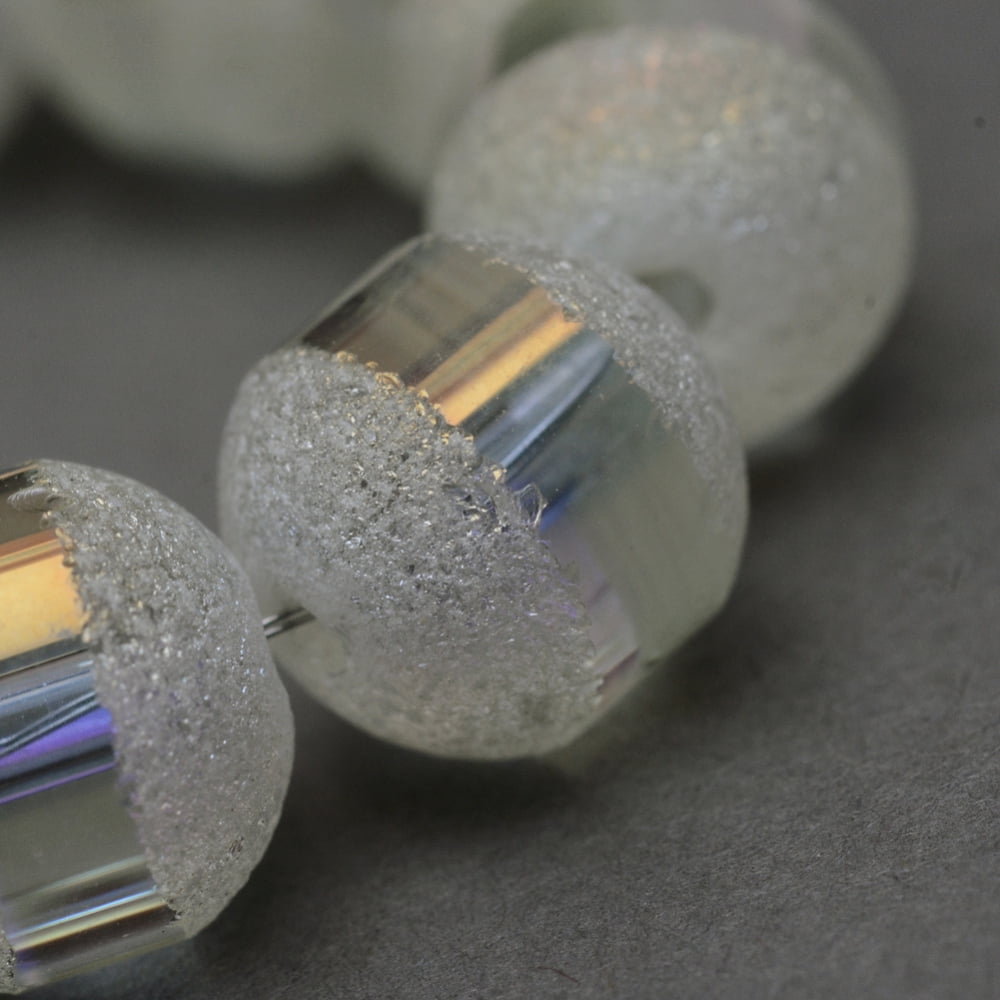10strands Electroplate Glass Bead Strands Frosted AB color Round Light Goldenrod Yellow 8mm Hole: 1.5mm