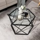 thumbnail image 4 of Costway Mesa de Café de Vidrio Geométrica, Mesa Central Hexagonal con Tapa de Vidrio Templado y Estructura de Metal, Mesa de Centro Moderna para Sala de Estar, Sala de Recepción, Oficina, 4 of 5