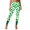 thumbnail image 6 of Women's Holiday Leggings High Waisted Graphic Printed Green Yoga Sports St. Patrick's Day Stretch Tight Fit Pants (M, Green 06), 6 of 8