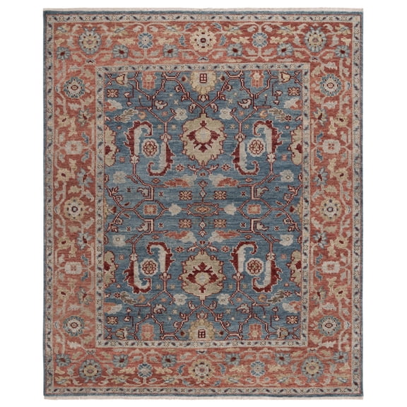 SAFAVIEH Samarkand Ciera Oriental Area Rug, Turquoise/Rust, 9' x 12'