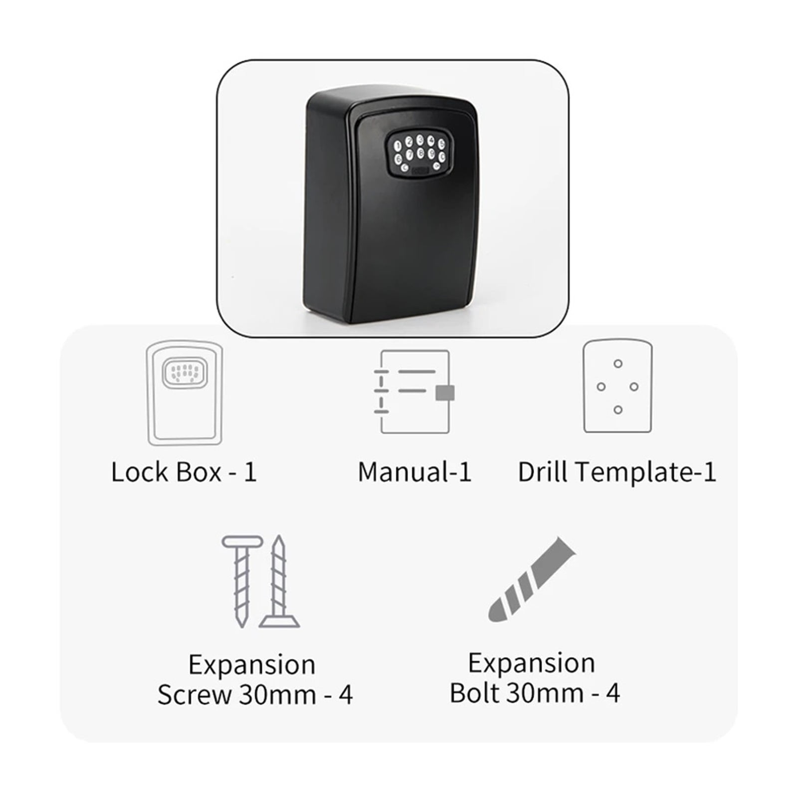 Smart Key Lock Box Wall Mounted Aluminum Alloy Key Safe Box Weatherproof With Code Key Storage Lock Box Indoor Outdoor ,Strong Construction
