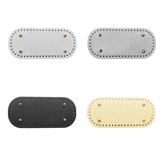 PU cuero Pre perforado DIY tejer ganchillo bolsas Nail Bottom Shaper tejido bolsas Pet bolsas insertar cojín fabricación de bolsos Blanco Yuyangstore fondos de bolsas para crochet