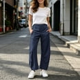 thumbnail image 5 of Otvok Women Comfort Daily Wear Bottoms, Wrinkle Resistant Elastic Waist Wide Leg Travel Pants with Pockets, 5 of 7