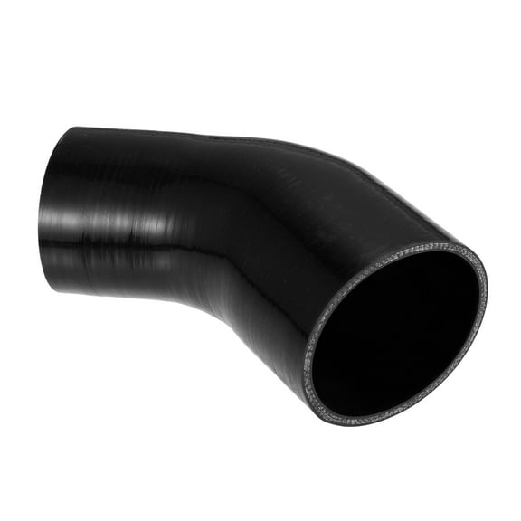 Unique Bargains 45 Degree 3 Inch to 3.5 Inch ID 4Ply Elbow Reducer Silicone Hose Coupler Intercooler Tube Black 76-89mm