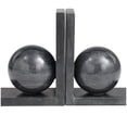 thumbnail image 4 of Studio 350 Black Marble Sleek Orb Geometric Bookends with L- Shaped Bases (Set of 2), 4 of 5