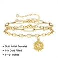 thumbnail image 2 of TINGN Gold Initial Bracelets for Women Dainty 14K Gold Filled Layered Initial Bracelet, 2 of 5