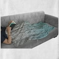 thumbnail image 6 of Rustic Soft Flannel Fleece Throw Blanket, Wood Panels Background Digital Tones Effect Country House Art Image, Cozy Plush for Indoor and Outdoor Use, 50" x 70", Pale Blue Grey, by Ambesonne, 6 of 6