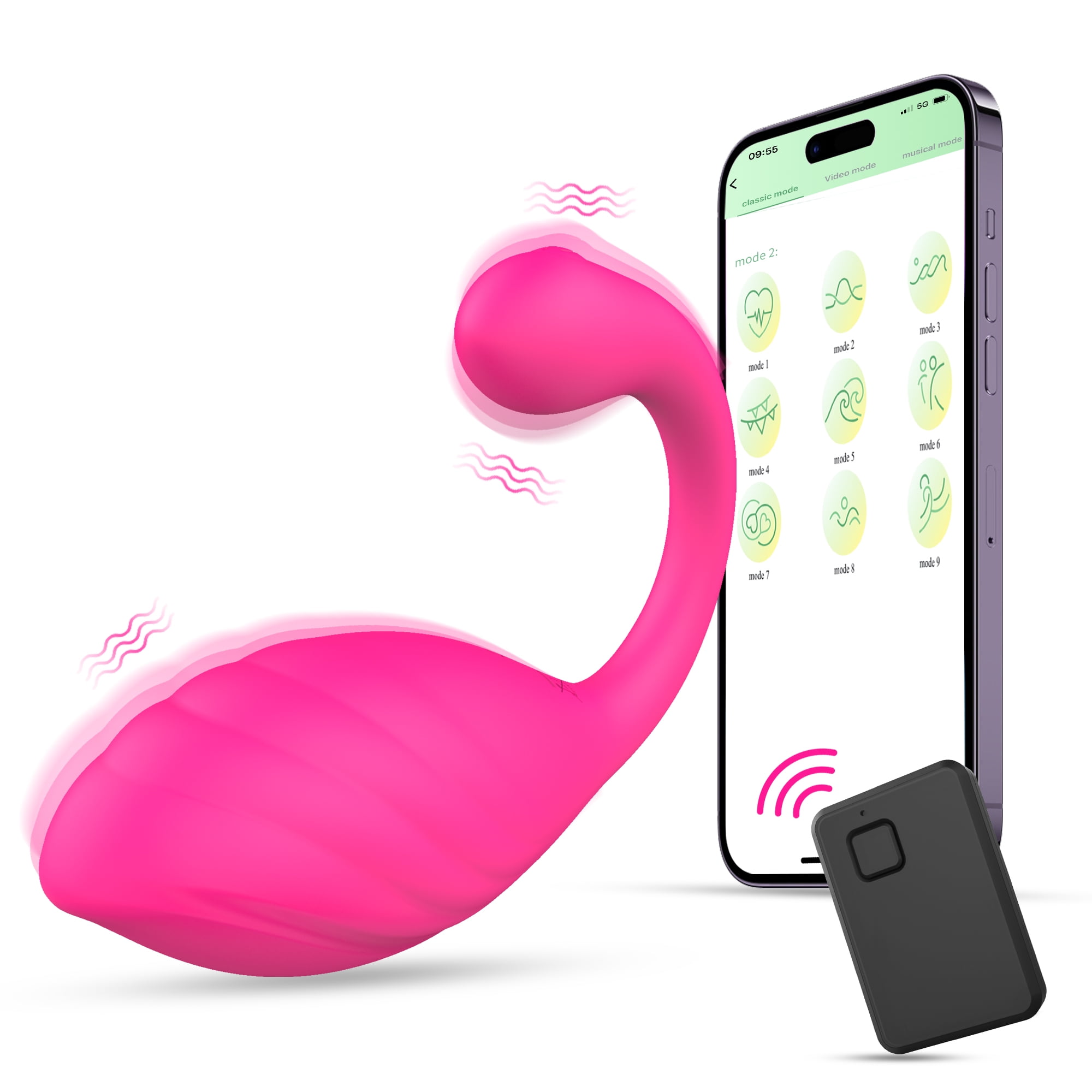 Wearable Vibrating Egg for Woman, G-spot Vibrator Dildo with APP and Remote Control, Clitoral Stimulator with 9 Vibrating Modes, Adult Sex Toys for Women image