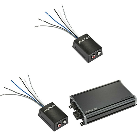 KICKER CX360.4 4-Channel Amplifier & (2) KISLOC2 Line Output Converter Bundle