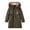 Army Green, variant on Women's Plus Size Mid-Length Parkas Winter Thicken Warm Coats with Faux Fur Hood Drawstring Zip up Long Sleeve Puffer Jackets with Pockets