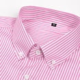 thumbnail image 3 of Rggeeun Shirts For Men Male Casual Lapel Long Sleeve Button Down Shirt Striped Print Comfortable Relaxed Fit Dress Shirt With Slight Stretch Leisure Tops, 3 of 8