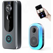 GuardianBell Pro – Smart WiFi Doorbell & Security Cam in One, Live View and Two-Way Audio, Motion Alerts, Auto Snapshots and Local Recordings (B)