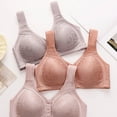 thumbnail image 3 of Women's Fixed Cup Front Buckle Underwear For The Elderly Plus Size Bra Without Underwire Thin Tank Top Bra Women Bras Wireless Push up Sports Bra Pack for Women Womens Bras Comfortable Wide Band, 3 of 3