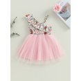 thumbnail image 4 of Coduop Toodler Kids Girls Sleeveless Flower Cow Print Tulle Princess Dress Baby Girl A-line Dress, 4 of 7