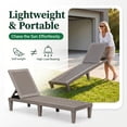 thumbnail image 3 of Homall 2 Pcs Chaise Longue de Patio Extérieure Chaise Longue Réglable, Brun Clair, 3 of 7