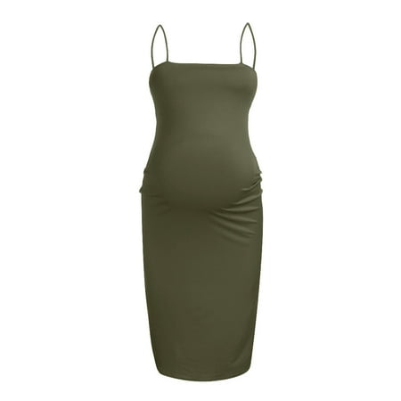 

Tangnade Women Maternity Summer Sleeveless Casual Sundress Pregnancy Off Collar Dress Maternity dress