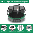 thumbnail image 6 of UIOWIO 14 ft Pumpkin Recreational Trampoline for Kids and Adults Outdoor Trampoline with Basketball Hoop Toddler Backyard Trampoline with Ladder,Enclosure Net,Storage Bag,Green, 6 of 7