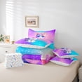 thumbnail image 6 of jejeloiu Kawaii Cat 7pcs Bedding Comforter Set,Cartoon Cute Kitten Queen Bedding Sets,Colorful Ombre Effects Queen Sheet Sets For Girls Kids,Microfiber Bedroom Decor Reversible, 6 of 8