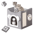 thumbnail image 1 of Casa Para Gatos Con Cama Plegable Y Cojín Suave Para Mascota Xtellar gris, 1 of 4
