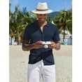 thumbnail image 3 of COOFANDY Mens Knit Button Down Shirt Vintage Short Sleeve Polo Shirts Casual Beach Tops Fashion Hawaiian Shirt, 3 of 6