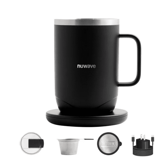 Nuwave Hot Brew Self-Heating Travel Mug with LED Display and Brewing System