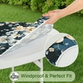 thumbnail image 4 of Water-Resistant Floral Round Tablecloth with Elastic Edge, Soft Polyester Fabric, Fits 44-52 Inch Round Dining Tables, 4 of 5