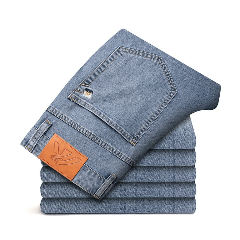 Lyocell Ultra-thin Jeans for Men Soft Straight Stretch
