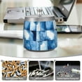 thumbnail image 6 of Yayeee Ashtray with Lid for Cigarette Smokeless Stainless Steel Home Ash Holder, Blue Pattern, 6 of 7