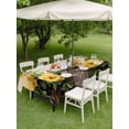 thumbnail image 4 of Outdoor Tablecloth with Umbrella Hole for Patio/Picnic/Party/Camping, Spring Floral Waterproof Table Cloth Rectangle Table Cover Washable, Yellow Roses Flowers Rustic Botanical Pink (60"x 102"), 4 of 8
