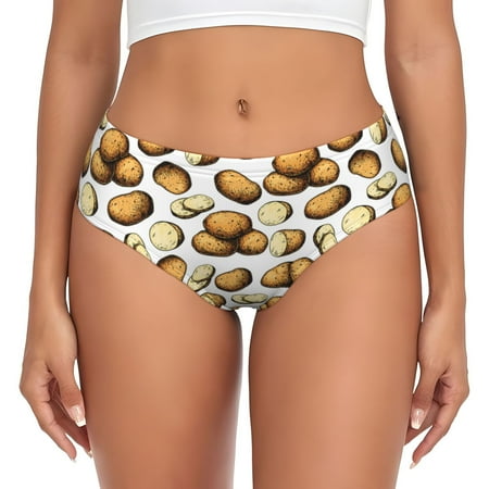 Womens Underwear - funny Potato Pattern No Show Seamless Underwear for Women  Soft Comfort Stretch Women s Panties  Hipster Ladies Panties Bikini Underwear Briefs