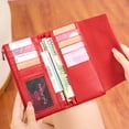 thumbnail image 5 of TAZAG pebbled RFID anti-theft brush three-fold long wallet fashionable large capacity soft leather women's clutch bag, 5 of 8